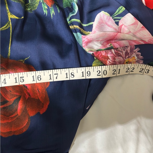 Karen Millen Blue and Pink Wrap Dress with Mock Neck - Picture 15 of 15